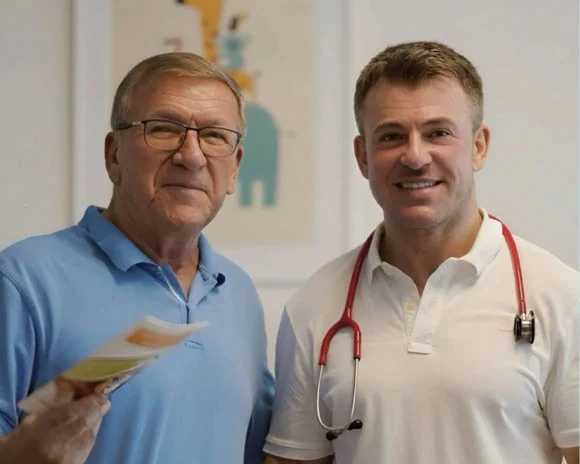 Dr. Ioan Horatiu Cornea und Dr. Horatiu Cornea in der Ordination